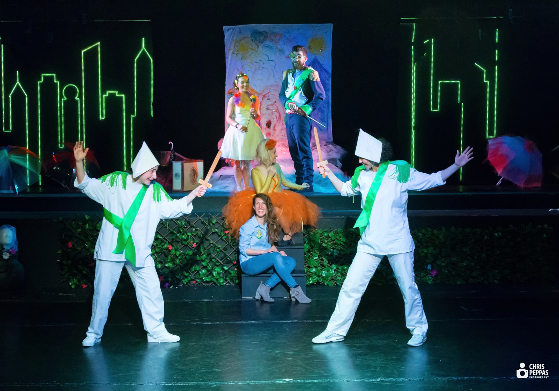 Ensemble on stage in Mia Poli, directed by Elisabeth Theodorou